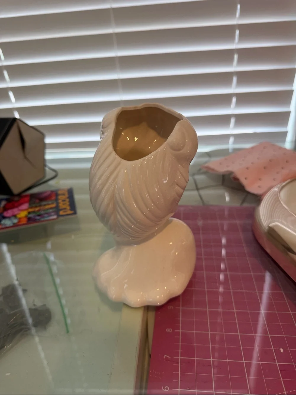 White Ceramic Retro Bust Figurine